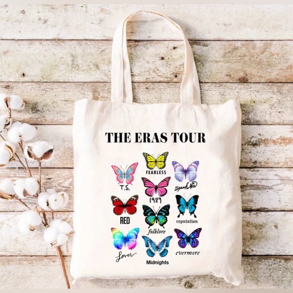 NEW! TS Swiftie Eras Butterfly Canvas Tote Bag - Picture 2 of 3
